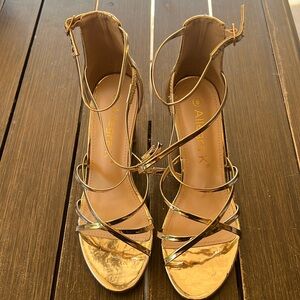 Allegra K Women's Strappy Crisscross Strap Block Heels Sandals